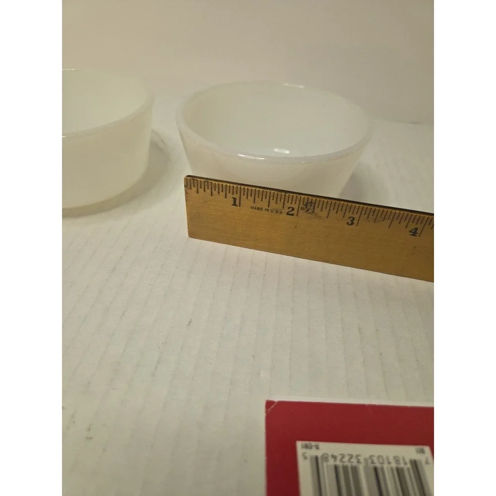 Vintage anchor hocking fire king milk glass custard dishes 2